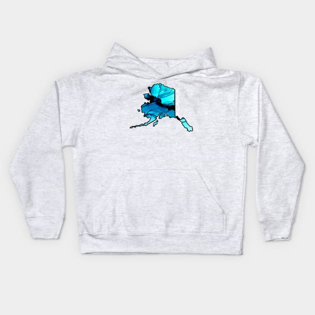 Blue Alaska Kids Hoodie by Tiny Bird Studio